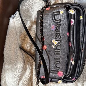 Black Floral Desigual Women Floral     Crossbody Bag